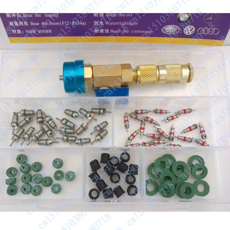 Auto air conditioning valve core removal tool R134A, R12 valve core, three color table tube