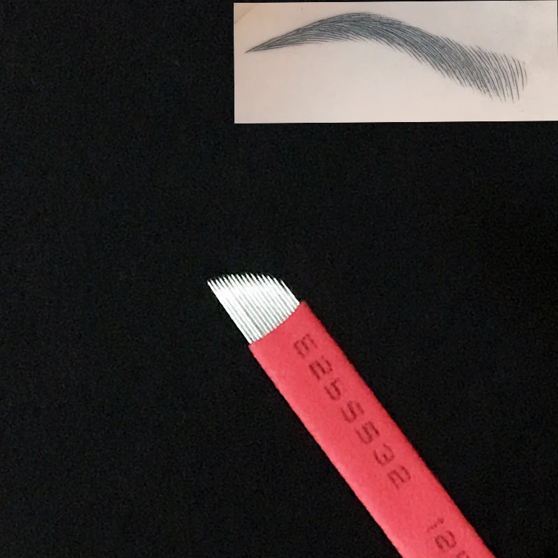 50 шт 0 18 мм микроблейдинг иглы 12/14/18/21 шпильки для Microblading вышивка ручка Pernement макияж