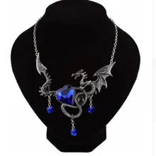 Dragon Necklace Women Men Austrian Crystal Heart Necklaces Pendant Personality Vintage Necklace Jewelry Accessory Halloween Gift Dragon Necklace Women Men Austrian Crystal Heart Necklaces Pendant Personality Vintage Necklace Jewelry Accessory Halloween Gift