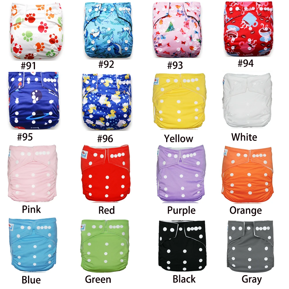 Babyland 15pcs Baby Cloth Diapers+15 sets Embroidery Diapers Absorbents Washable Diapers Reusabe+5pcs Bamboo Cotton Inserts