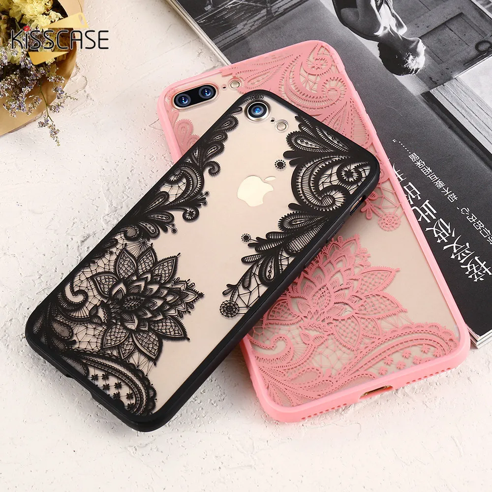 Чехол KISSCASE с милым цветком для iPhone 7 Plus чехол цветочным кружевом ультра тонкие