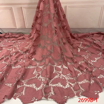 

2019 Lace Fabric High Quality African Cord Lace Fabric With Stones Milk Cord Lace For Nigeiran Wedding Lace Fabric 2699b