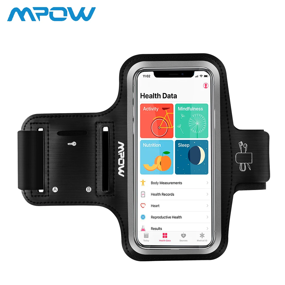 Mpow бегущий спортивный наручный чехол Sweatproof чехол для телефона с держателем для наушников для iPhone для samsung для Xiaomi