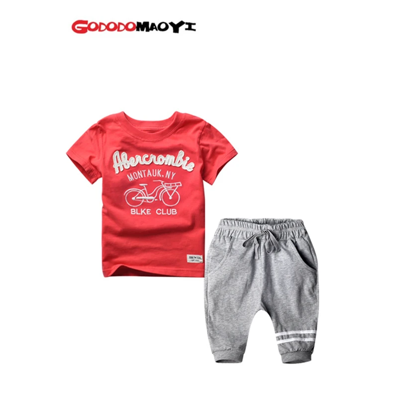 

2019 Hot Sale Brand Baby boys clothing sets for kids boys short sleeve t-shirts shorts kids new T-shirt pants children's clothin