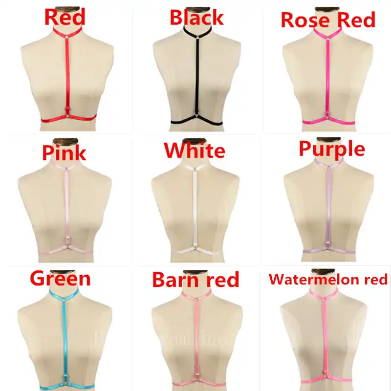 Womens Goth Bondage Body Harness Lingerie Belts Cage Bra Elastic