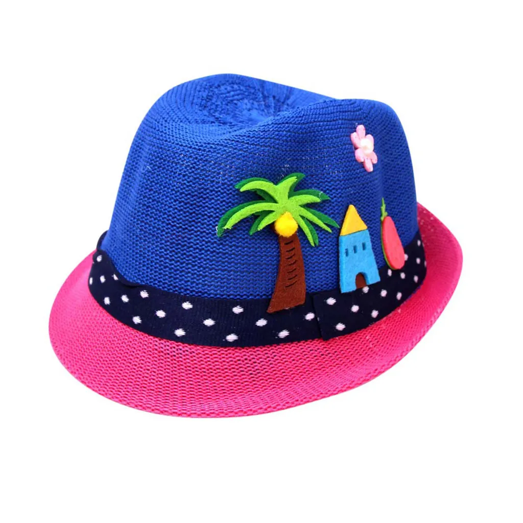 Детская Соломенная пляжная шляпа для новорожденных; детская разноцветная Солнцезащитная шляпа для маленьких мальчиков и девочек; туристический козырек; реквизит для фотосессии; шапка modis; - Цвет: A