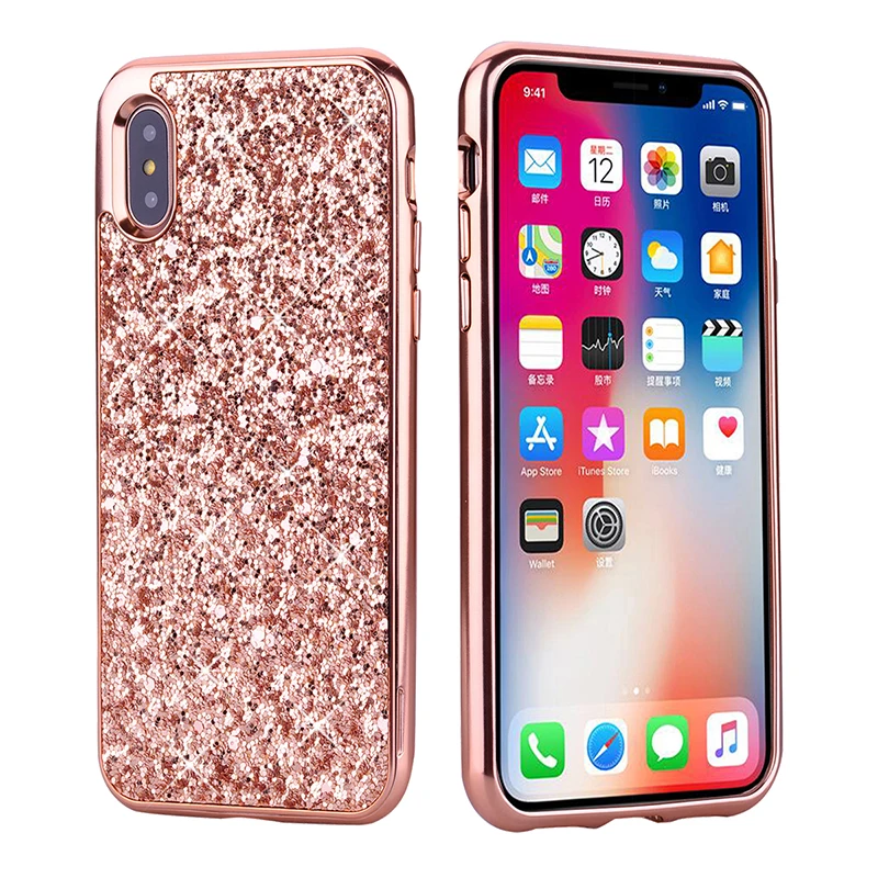

Luxury Bling Shining Phone Case For iphone X 10 8 7 6 6s Plus Shield Hard Back Cover Cases Coque Capinha Etui For iphone6s Mujer