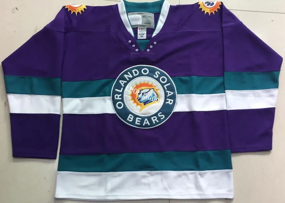 Редкий Винтаж Orlando Solar Bears хоккейная Джерси Вышивка сшитая под заказ любое