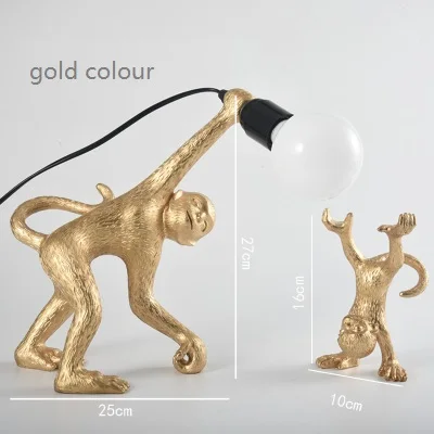 Современная настольная лампа, дизайн, 2 комбинации обезьяны, креативный светильник обезьяны для детской спальни, гостиной - Цвет корпуса: gold