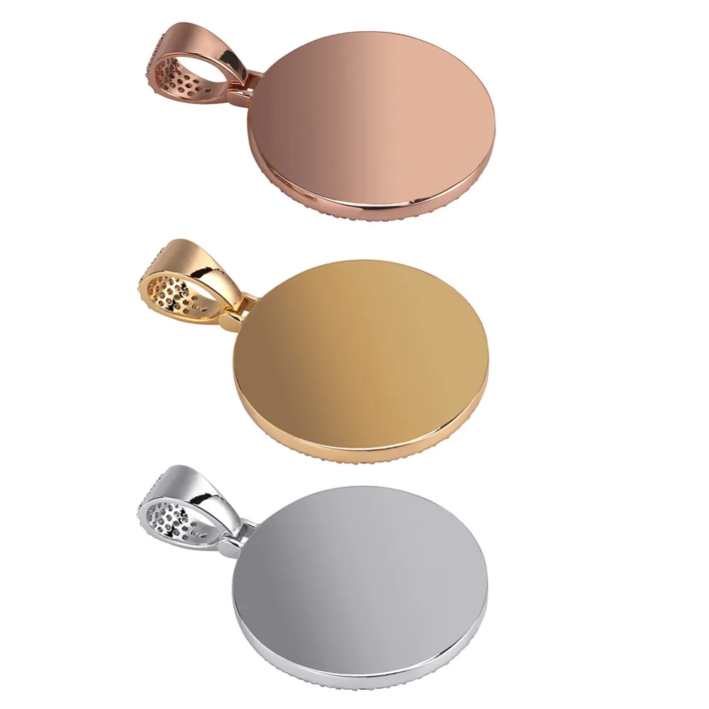 Comprar Nuevos medallones de memoria de foto personalizados COLLAR COLGANTE macizo con cadena de tenis joyería de Hip Hop Cadena de zirconia cúbica personalizada regalo