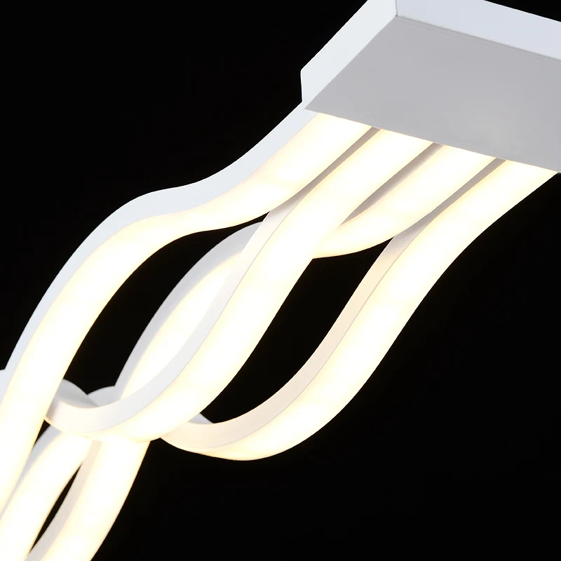 Современный подвесной светильник в скандинавском стиле, художественный светодиодный белый акриловый подвесной светильник в форме волны для ресторана, гостиной, домашнего декора, офисного освещения