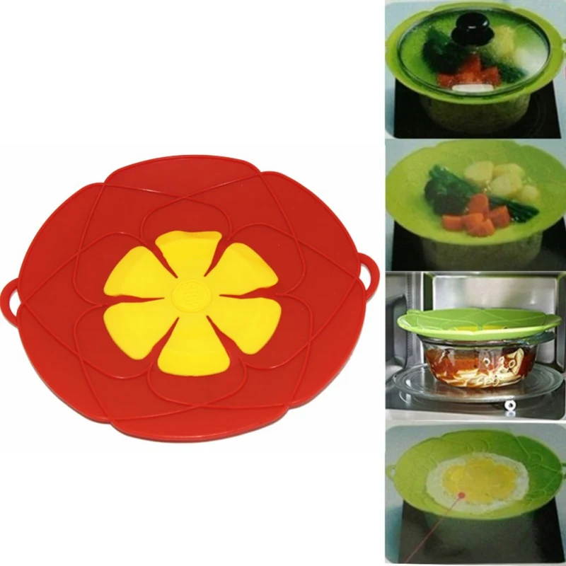 NORBI Kitchenware 28CM Silicone lid Spill Stopper Cover For Pot Pan Kitchen Accessories Cooking Tools Flower Cookware NORBI Kitchenware 28CM Silicone lid Spill Stopper Cover For Pot Pan Kitchen Accessories Cooking Tools Flower Cookware