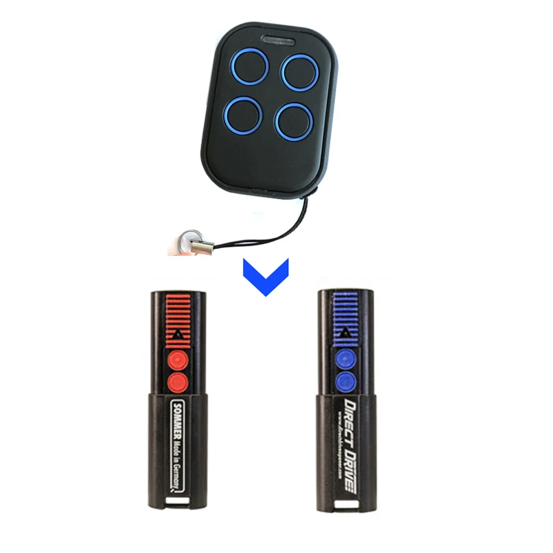 replace SOMMER rolling code 868mhz remote transmitter fob garage door opener 280mhz to 868mhz