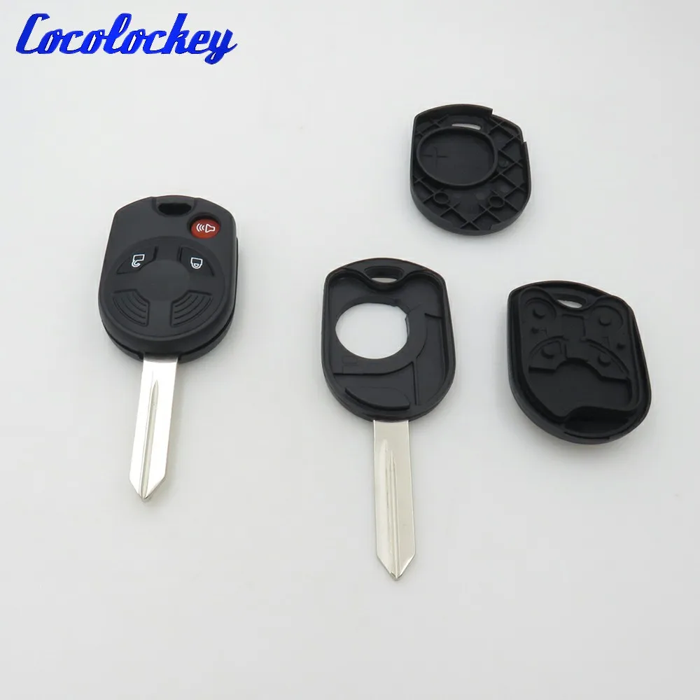 Cocolockey Replacement Key Shell Fob Case for Ford Remote Key 2012 2013 2014 2015 2016 2017 3 Button No Logo