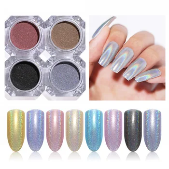 

Laser Nail Art Glitter Powder Holo Colorful Shimmer Chrome Pigment Dust Nail Art Decorations 1g 1 Box Powder