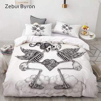 

3D Duvet Cover Set Custom,Bedding Sets USA/AU/Europe/Queen/King,Quilt/Blanket Cover Set,Bed set cupids Skull,drop ship