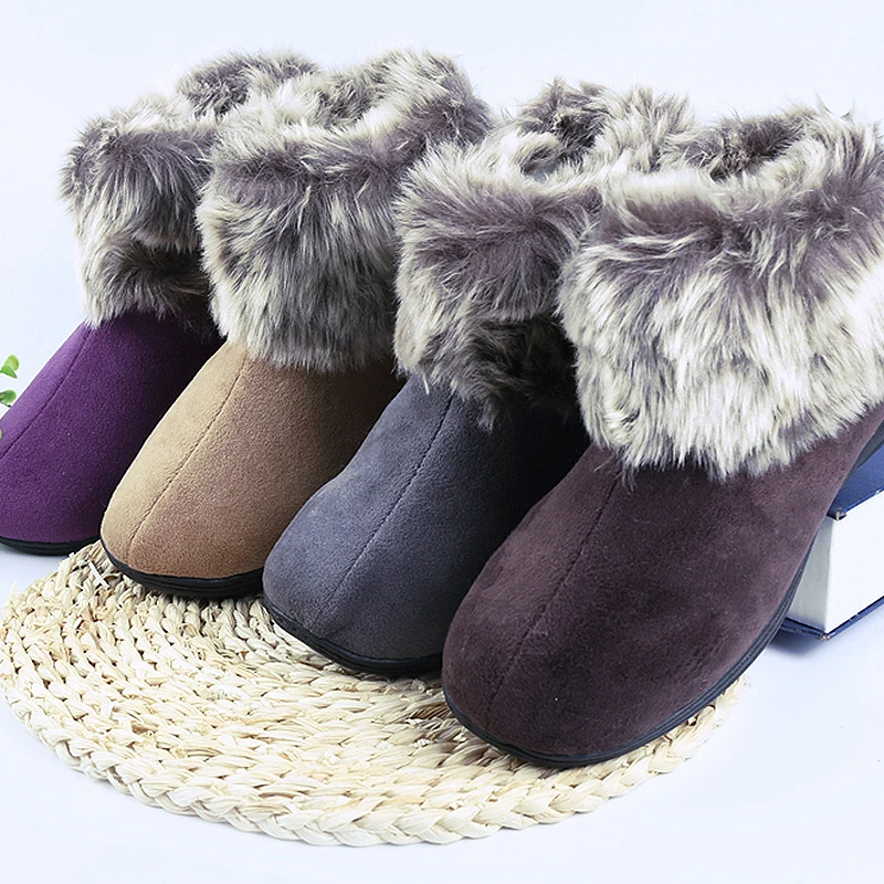 Home Slippers For Women Winter Simulation Fur Warm Home Indoor Slippers