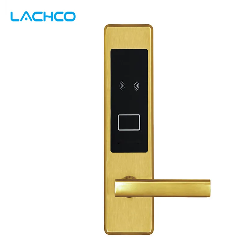 Review  LACHCO Electronic RFID Card Door Lock with Key Lock For Home Hotel Apartment Office Smart Entry Lat