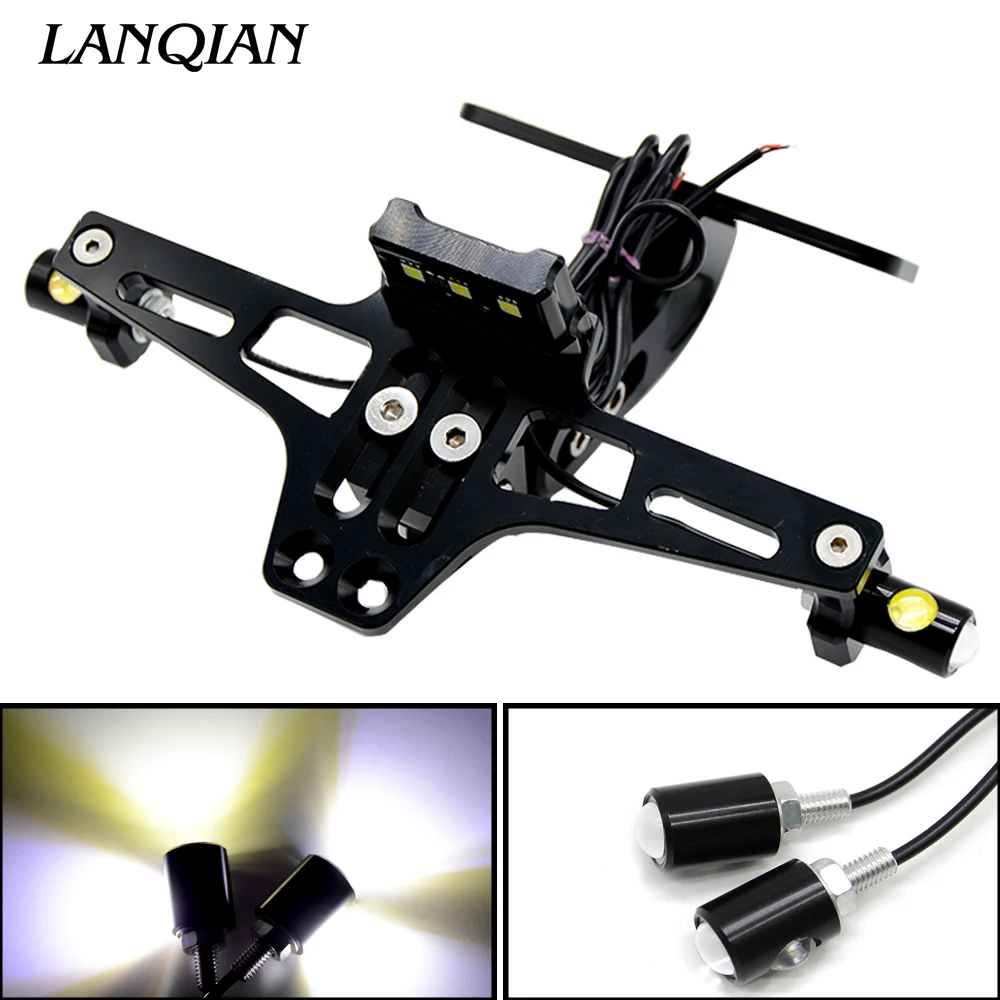 Аксессуары для мотоциклов CNC Крепление номерного знака с Светодиодный индикатор для Yamaha XJ6 DIVERSION XJR 1300 Racer XSR 700 900 ABS