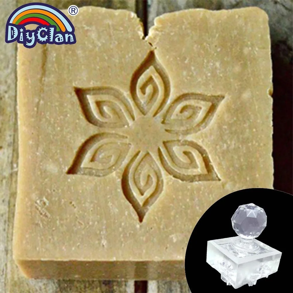 Stamp with handle Хамса мыло ручной работы марки Лотос натуральный прозрачный Diy натуральный органический стекло мыло печать буддийский узор - Цвет: Stamp with handle
