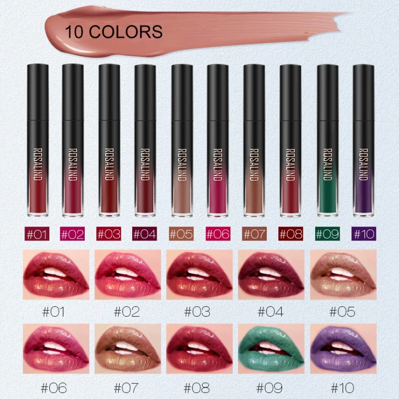 1PC  10 Colors Cosmetics Lipstick Set Glitter Liquid Waterproof Lipstick Long Lasting Makeup For Women Professional Lip Stick