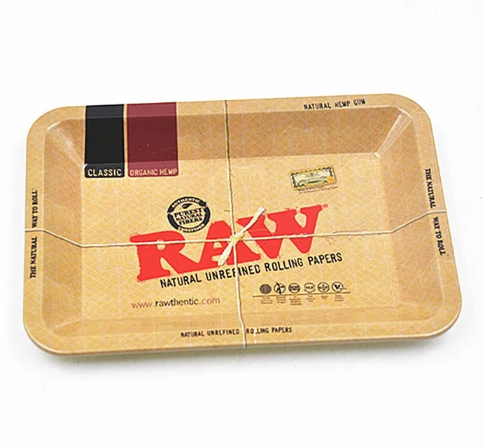 

1pcs Matel Mini Size 18x12.5cm Smoking Tray RAW Roller Paper Tool for Men as Pipe Grinder Cigarette Accessary Trays Kitchen
