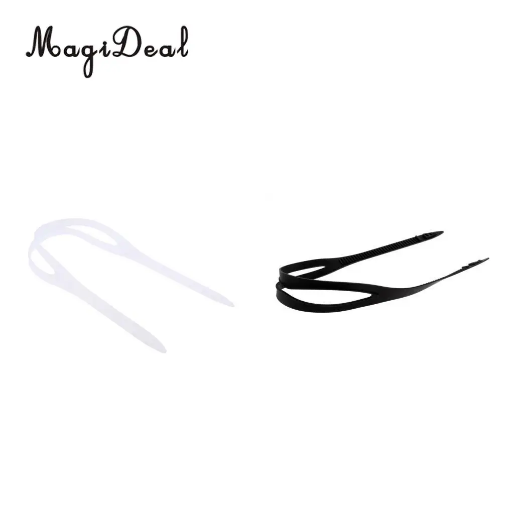 MagiDeal Set 2 Durable Clear Black Silicone Strap Head Band Universal fits Water Sports Swimming Goggles Swim Eyewear Glasses 