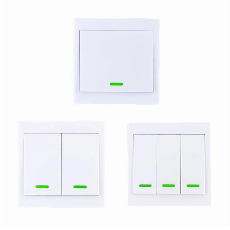 

86 Wall Panel Wireless Remote Transmitter 1 2 3 Channel Sticky RF TX Smart For Home Living Room Bedroom 315 / 433 MHz