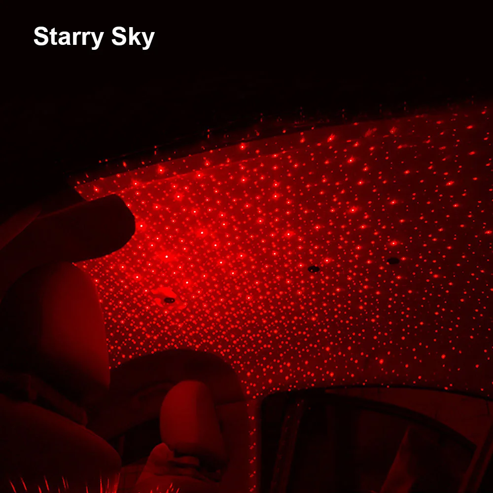 Мини USB СВЕТОДИОДНЫЙ Автомобильный атмосферный свет звезды 5 в DJ лазерный проектор Музыка Звук дистанционное управление огни автомобиля потолочный светильник - Испускаемый цвет: Starry Mode