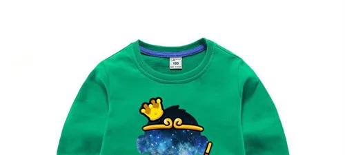 Лидер продаж; Детский Повседневный свитер высокого качества с круглым вырезом и мультипликационным принтом; разноцветная хлопковая рубашка с длинными рукавами для маленьких мальчиков и девочек - Цвет: green
