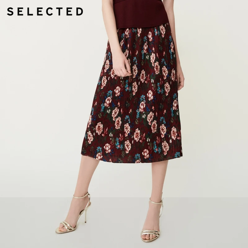 

SELECTED Printed Pleated Chiffon Skirt S|41834C511
