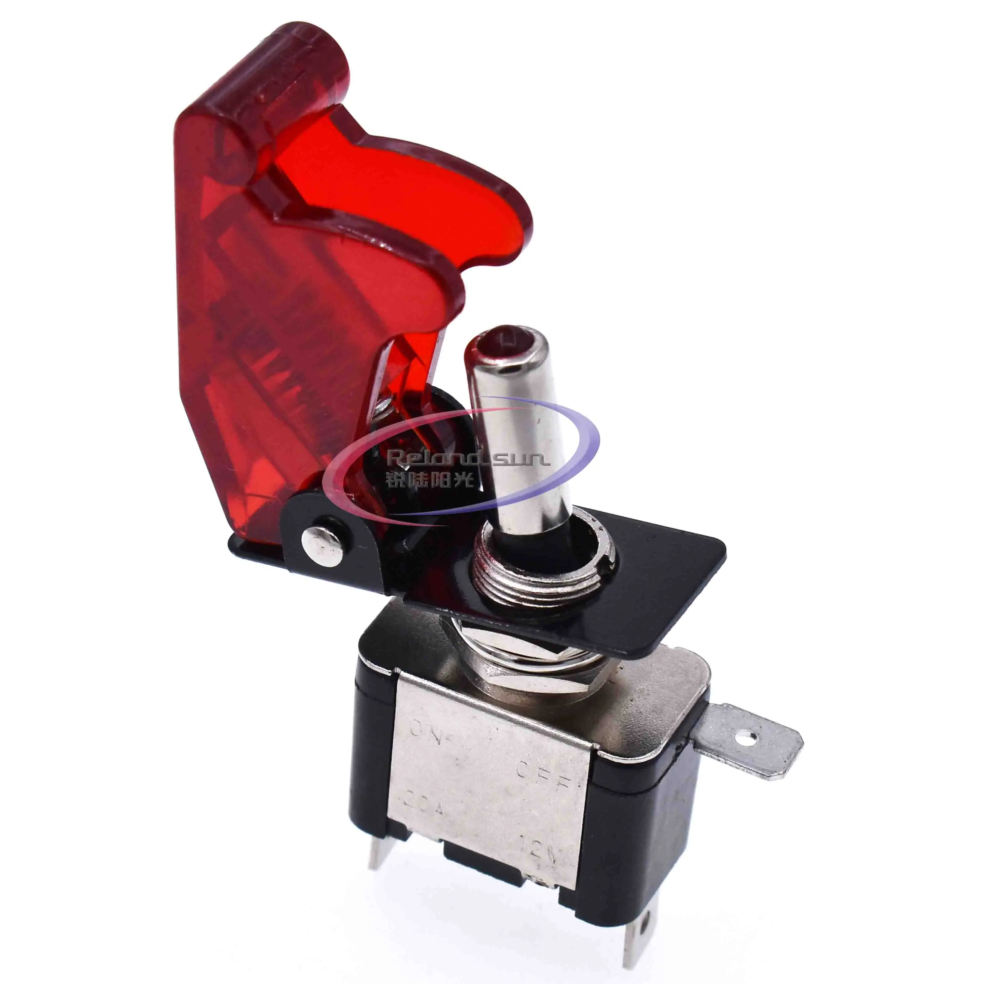 Car Auto Cover Racing Red LED SPST On Off Aircraft Type Toggle Switch Control Flip Cover 12V 20A