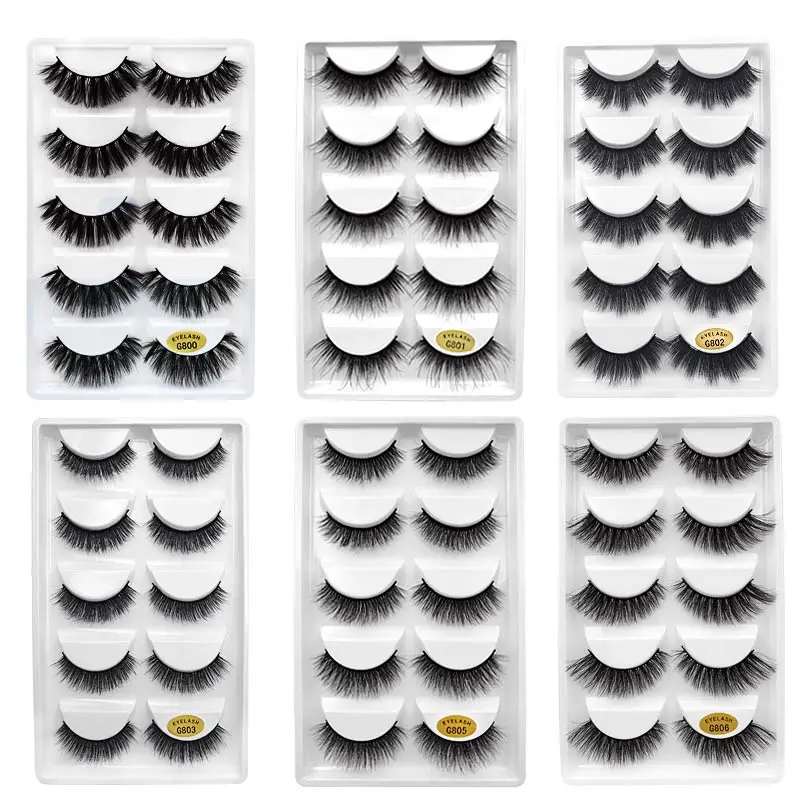 

30pairs/lot natrual mink eyelashes false eyelashes bulk fluffy 3d mink lashes false lash lashes kit 6 packs mink cilio maquiagem