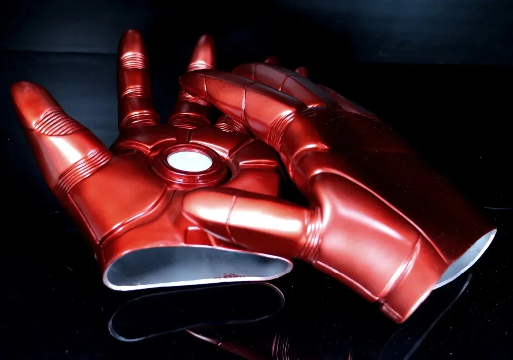 Железный человек перчатка косплей костюм, 1:1 Мстители 4 эндшпиль супергерой Железный человек Марк 3 перчатки с светодиодный светильник ПВХ фигурка игрушка