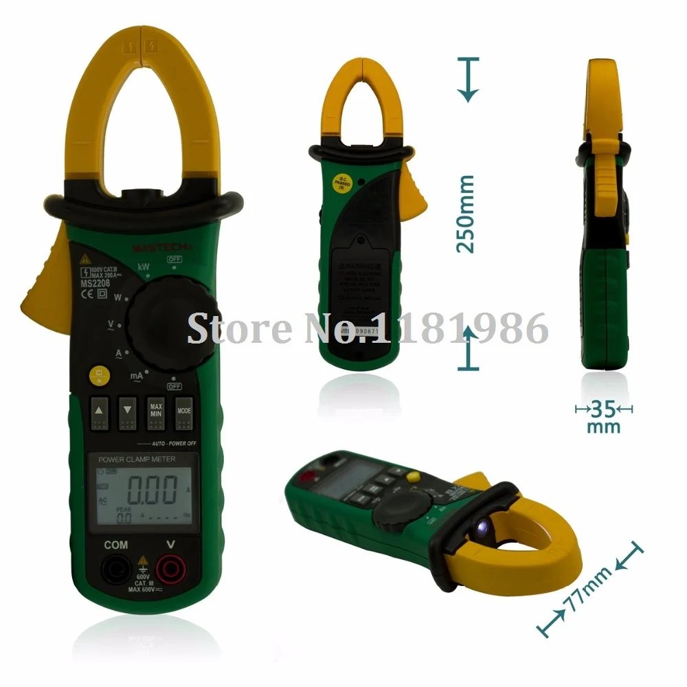 MASTECH MS2208 гармонический измеритель мощности ваттметр TRMS Kva Kvar Pf AC напряжение ток