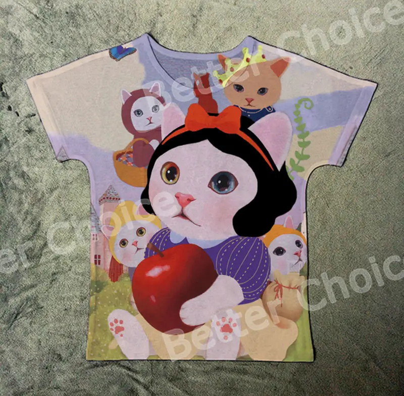

Track Ship + New Vintage Retro Rock&Roll Punk T-shirt Top Tee Noble Princess Cat Lady Girl with Apple 0176