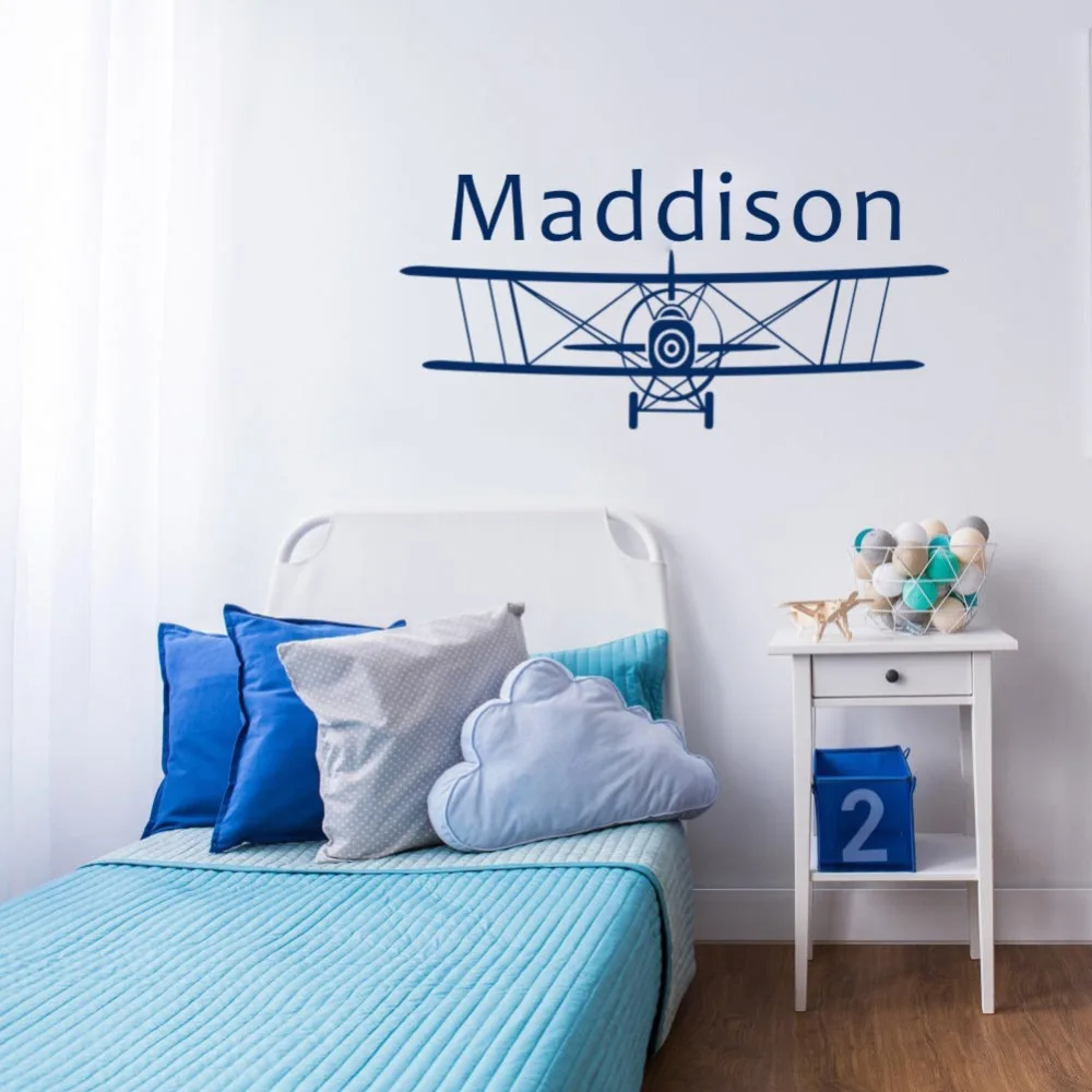 

Personalized Boys Name Wall Sticker Creative Airplane Children Nursery Wall Decal