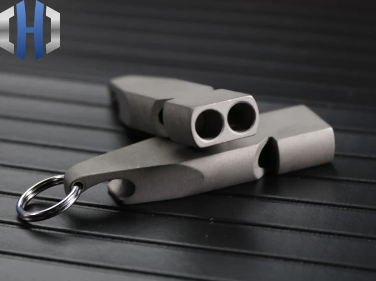 

Compact EDC Portable Titanium Alloy Double Hole Whistle Rescue Survival Buzzer Multi-function Whistle Bottle Opener