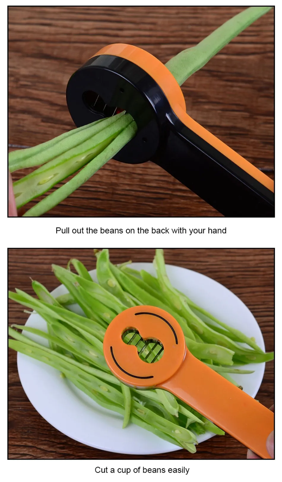 Практичная ручка нож для фасоли резак бобов Shred Runner слайсер резак Стрингер кухонный измельчитель Bean Овощечистка для удаления овощей