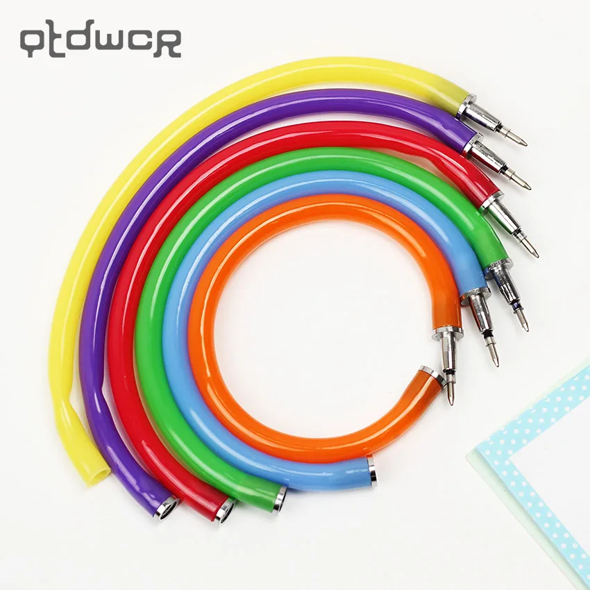 

5PCS Hot Selling Flexible Ball Pen Cute Soft Plastic Bangle Bracelet Wristlet Circlet Ballpoint Pens School Office Supplies