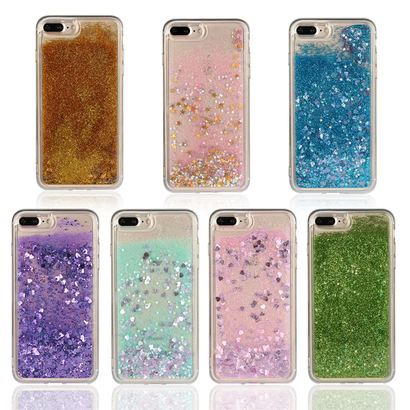 Soft Liquid Cases For iPhone 7 8 PLUS 8Plus Case Cover Cute Quicksand Shell Coque Etui Hoesje Carcasa Capa iPhone7Plus |