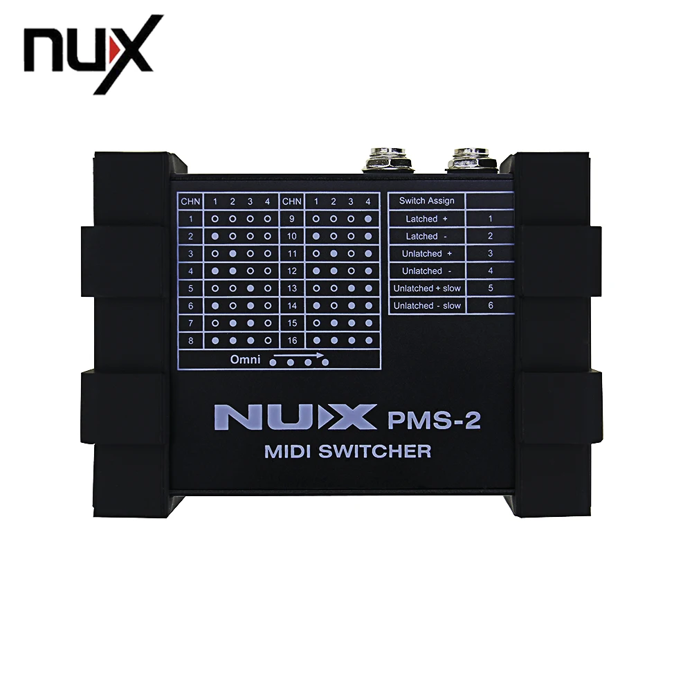 

NUX PMS-2 Portable Guitar Switcher MIDI Switcher Remote Control 6 Devices 128 Presets Lock Function Compact