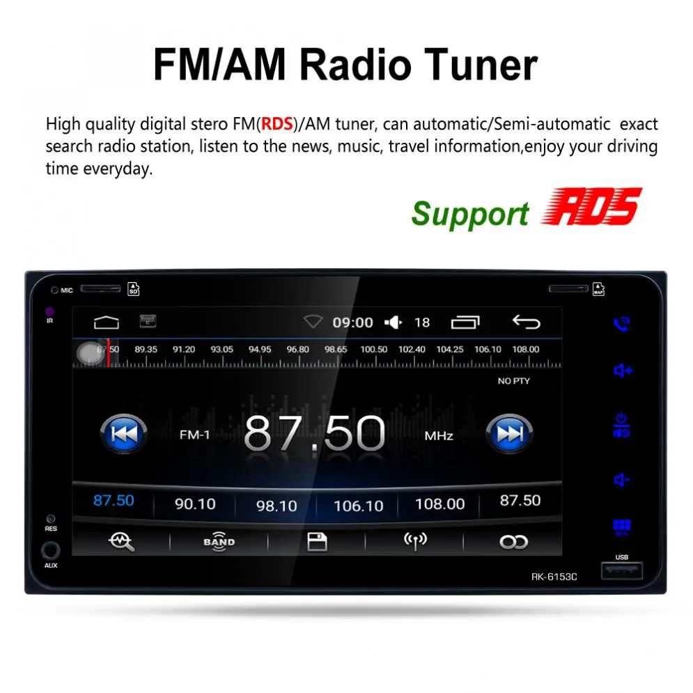 Top 7 Inch RDS Android 6.0 Bluetooth Car Radio Stereo Player Digital Touch Screen GPS Navigation Support Mirror Link with Camera 2 Top 7 Inch RDS Android 6.0 Bluetooth Car Radio Stereo Player Digital Touch Screen GPS Navigation Support Mirror Link with Camera 2
