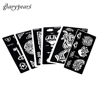 

6 Sheets Henna Tattoo Stencil Fire Balloon Design Airbrush Painting Chest Body Art Tool Tattoo Template DIY Sexy Product S200#17