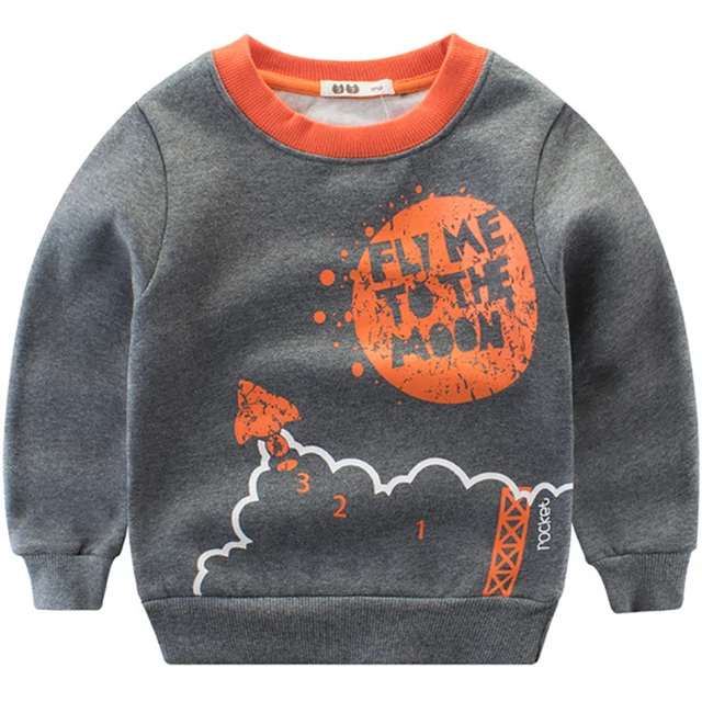 Cotton Sweatshirts For Boys Girls Cute Fun Space Designer Blouse Kids Hoodies Children Pullover Tops Autumn Winter Baby Clothing