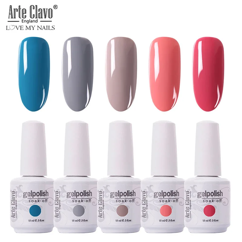 

Arte Clavo 15ml UV Gel Nail Polish Art Set 131 Color LED Nails Kit Makeup Red Pink Glitter Hybrid Colors Gel Varnish Soak off