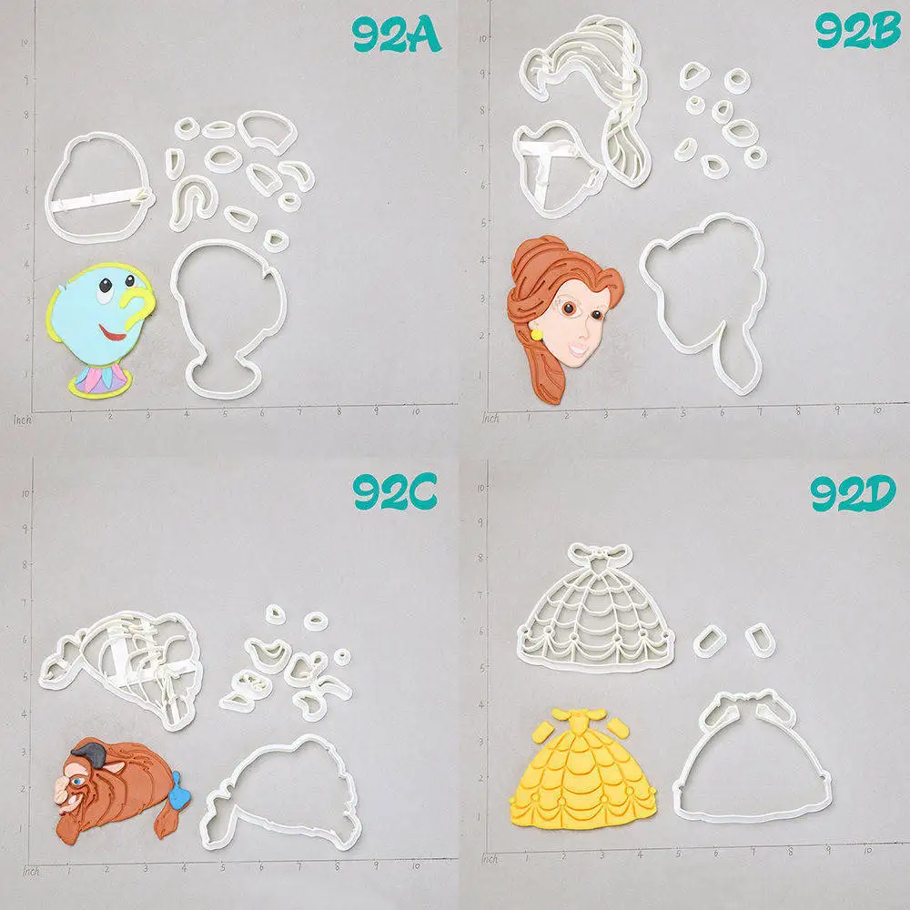 

Cartoon Film The Beauty And The Beast Character Cookie Cutter Custom Made 3D Printed Fondant Cutter Cake Decorating Tools
