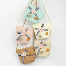 Горячая новинка, детская соломенная Пляжная Сумочка, забавная сумка-мессенджер, детская плечевая сумка, кошелек для монет, цветочный полосатый, Boho, милый, принцесса, пляж