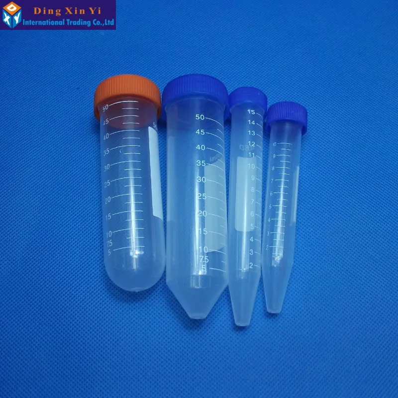 15ML 50PCS/LOT Plastic centrifuge tube PP Microcentrifuge Centrifuge Tubes with screw cap Plastic Test Sample Vials Clear