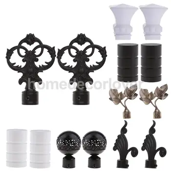 

1 Pair Metal Drapery Curtain Rod Ends Caps Finials for 22mm/ 28mm Dia. Pole